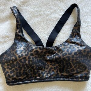 Spanx leopard sports bra top